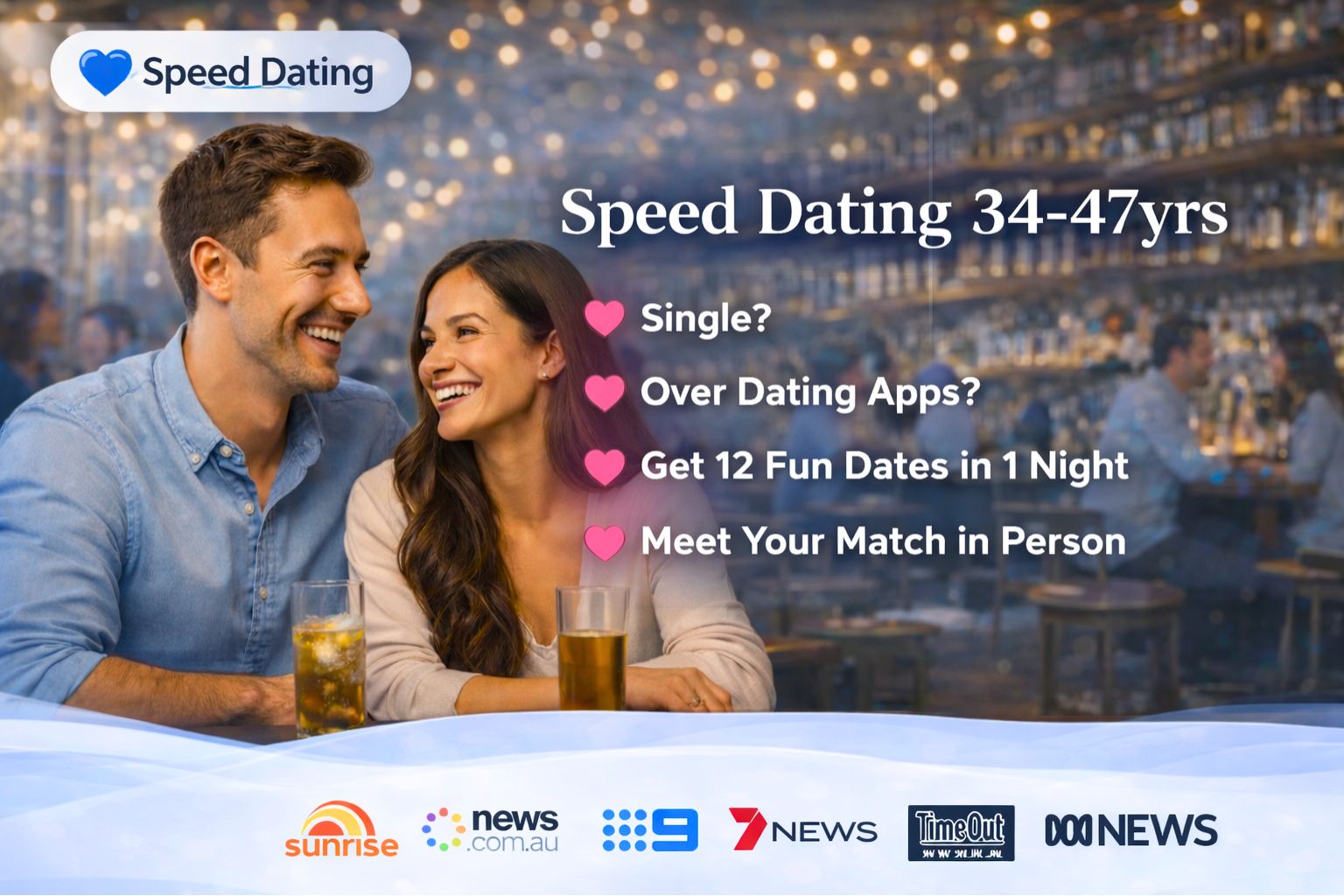 Speed Dating 34-47yrs event at Diesel Bar & Eatery in Melbourne